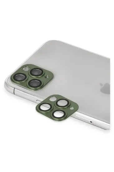 Newface iPhone 11 Pro Max Pers Alüminyum Kamera Lens - Yeşil resmi