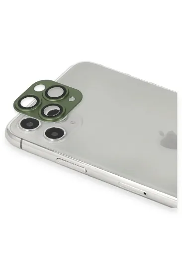 Newface iPhone 11 Pro Max Pers Alüminyum Kamera Lens - Yeşil resmi