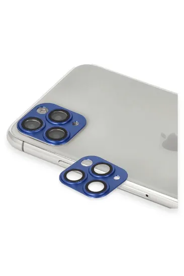 Newface iPhone 11 Pro Max Pers Alüminyum Kamera Lens - Lacivert resmi