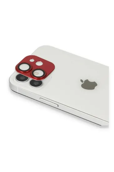 Newface iPhone 11 Pers Alüminyum Kamera Lens - Kırmızı resmi