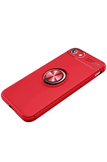 Newface iPhone 7 Kılıf Range Yüzüklü Silikon - Kırmızı resmi