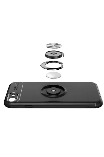 Newface iPhone 7 Kılıf Range Yüzüklü Silikon - Kırmızı resmi