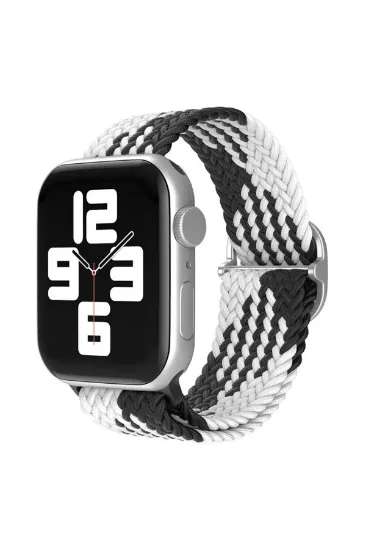 Newface Apple Watch 38mm Star Kordon - Siyah-Beyaz resmi