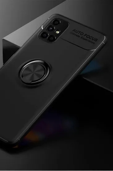 Newface Samsung Galaxy M51 Kılıf Range Yüzüklü Silikon - Siyah resmi