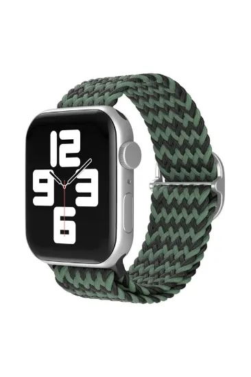 Newface Apple Watch 38mm Star Kordon - Zigzag Yeşil-Siyah resmi