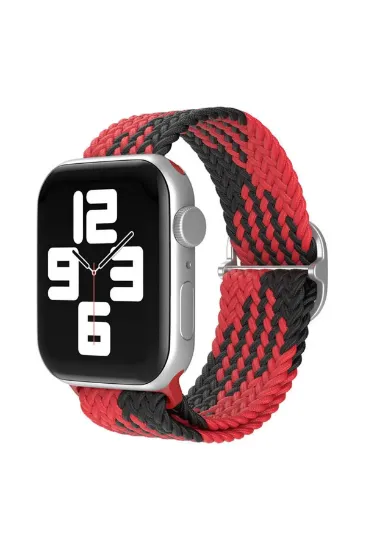 Newface Apple Watch 42mm Star Kordon - Kırmızı-Siyah resmi