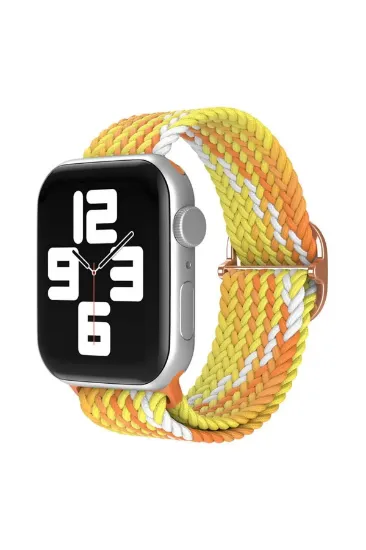 Newface Apple Watch 42mm Star Kordon - Turuncu-Sarı resmi