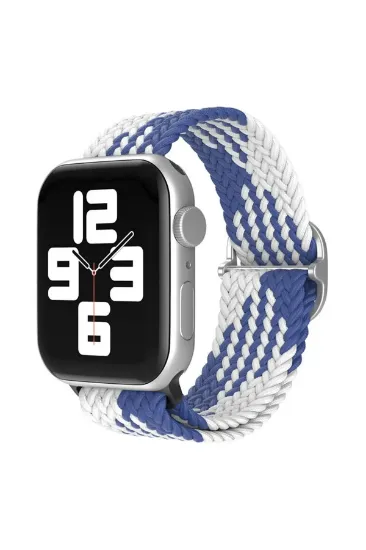 Newface Apple Watch 42mm Star Kordon - Mavi-Beyaz resmi