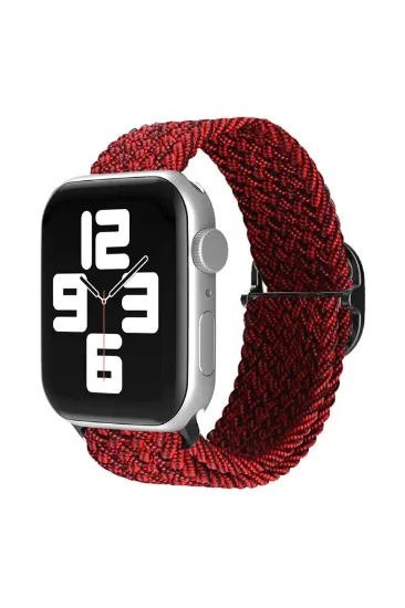 Newface Apple Watch 42mm Star Kordon - Siyah-Bordo resmi