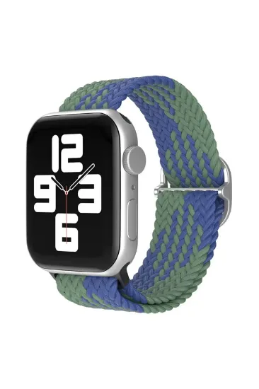 Newface Apple Watch 42mm Star Kordon - Yeşil-Lacivert resmi
