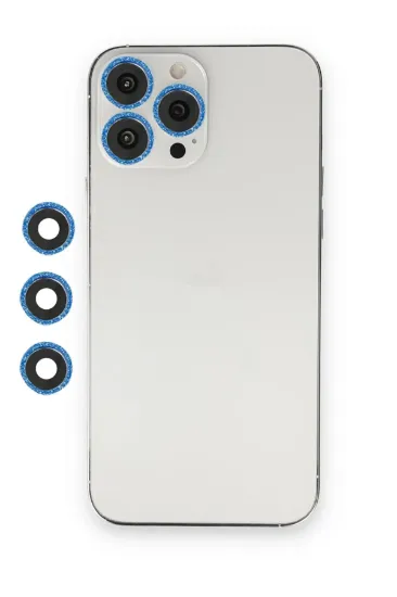 Newface iPhone 13 Pro Max Shine Kamera Lens - Mavi resmi