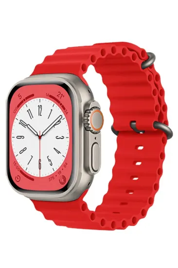Newface Apple Watch 42mm Ocean Kordon - Kırmızı resmi