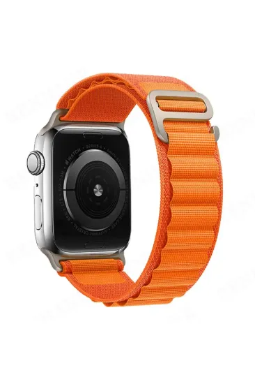 Newface Apple Watch 38mm Mountain Kordon - Siyah-Turuncu resmi