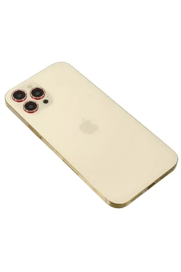 Newface iPhone 12 Pro Max Diamond Kamera Lens - Kırmızı resmi