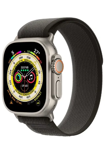Newface Apple Watch 38mm Trail Kordon - Siyah-Gri resmi