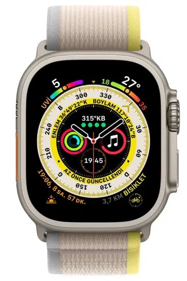 Newface Apple Watch 42mm Trail Kordon - Sarı-Bej resmi