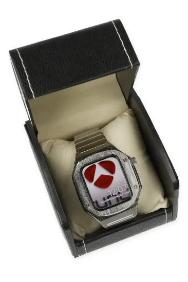 Newface Apple Watch 44mm KR409 Metal Kordon - Gümüş resmi