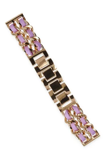 Newface Watch 20mm KR406 Metal Bakla Kordon - Lila resmi