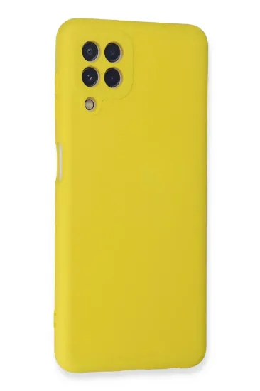 Newface Samsung Galaxy A22 Kılıf Nano içi Kadife Silikon - Sarı resmi
