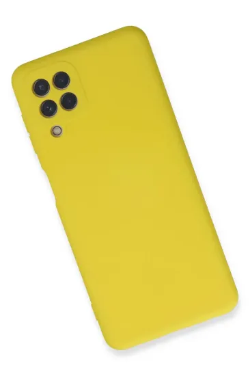 Newface Samsung Galaxy A22 Kılıf Nano içi Kadife Silikon - Sarı resmi