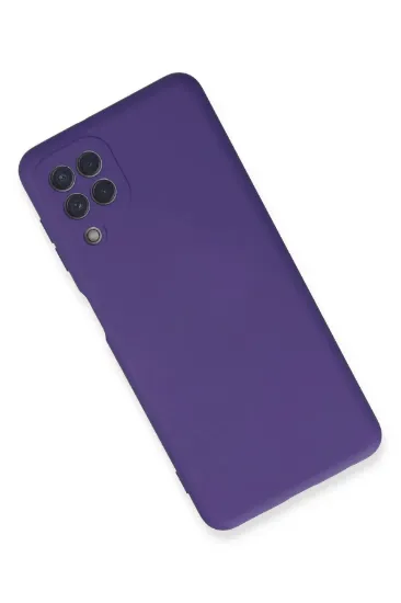 Newface Samsung Galaxy A22 Kılıf Nano içi Kadife Silikon - Mor resmi