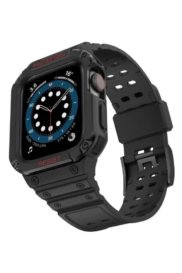 Newface Apple Watch 42mm KR401 Silikon Kordon - Siyah resmi