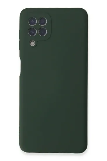 Newface Samsung Galaxy A22 Kılıf Nano içi Kadife Silikon - Koyu Yeşil resmi