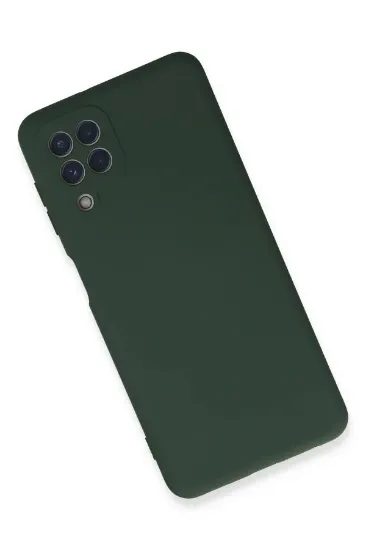Newface Samsung Galaxy A22 Kılıf Nano içi Kadife Silikon - Koyu Yeşil resmi