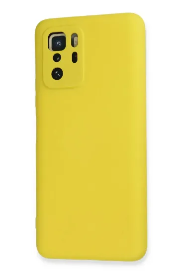 Newface Xiaomi Poco X3 GT Kılıf Nano içi Kadife Silikon - Sarı resmi