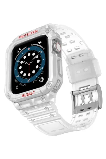 Newface Apple Watch 42mm KR401 Silikon Kordon - Şeffaf resmi