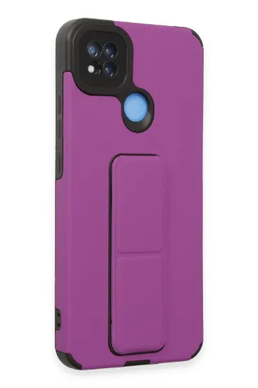 Newface Xiaomi Redmi 9C Kılıf Mega Standlı Silikon - Mor resmi
