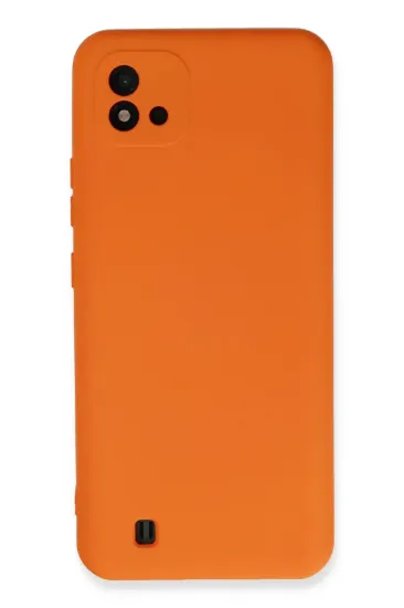 Newface Realme C11 2021 Kılıf Nano içi Kadife Silikon - Turuncu resmi