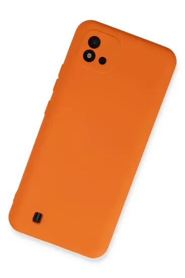 Newface Realme C11 2021 Kılıf Nano içi Kadife Silikon - Turuncu resmi