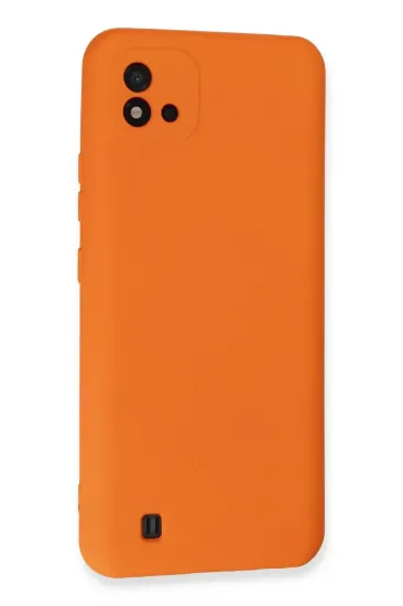 Newface Realme C11 2021 Kılıf Nano içi Kadife Silikon - Turuncu resmi