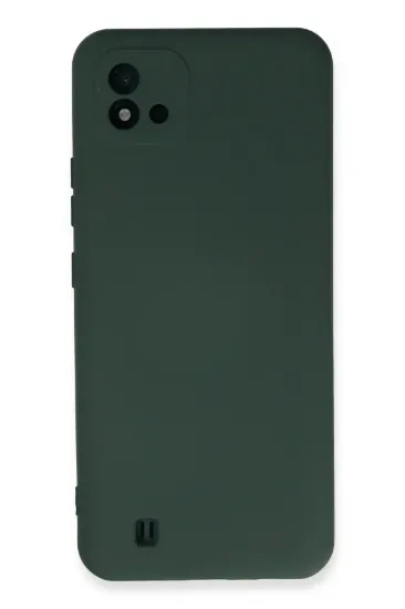 Newface Realme C11 2021 Kılıf Nano içi Kadife Silikon - Koyu Yeşil resmi