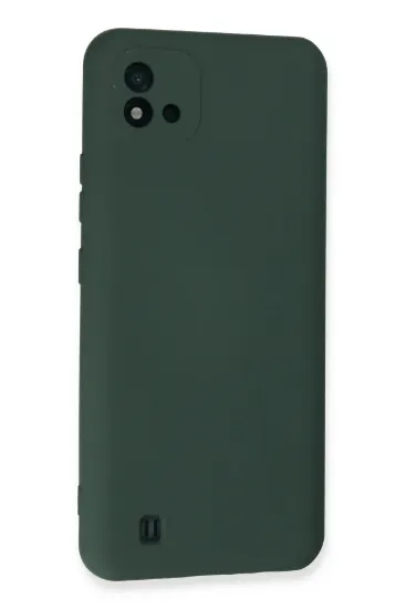 Newface Realme C11 2021 Kılıf Nano içi Kadife Silikon - Koyu Yeşil resmi