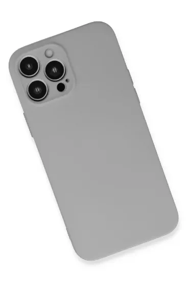 Newface iPhone 13 Pro Kılıf Nano içi Kadife Silikon - Açık Gri resmi