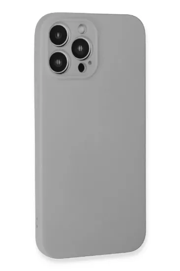 Newface iPhone 13 Pro Kılıf Nano içi Kadife Silikon - Açık Gri resmi