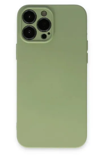 Newface iPhone 13 Pro Kılıf Nano içi Kadife Silikon - Yeşil resmi