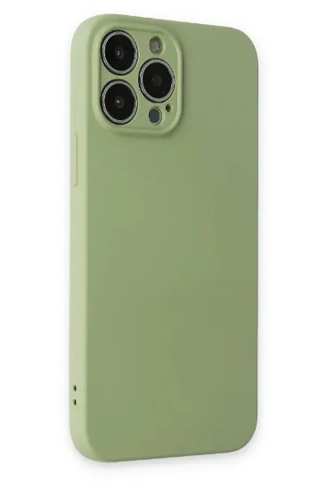 Newface iPhone 13 Pro Kılıf Nano içi Kadife Silikon - Yeşil resmi