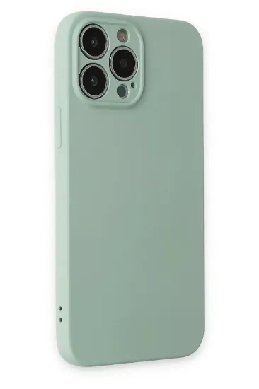 Newface iPhone 13 Pro Max Kılıf Nano içi Kadife Silikon - Su Yeşili resmi