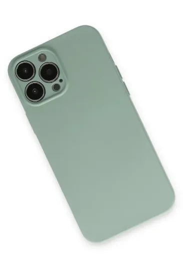 Newface iPhone 13 Pro Max Kılıf Nano içi Kadife Silikon - Su Yeşili resmi
