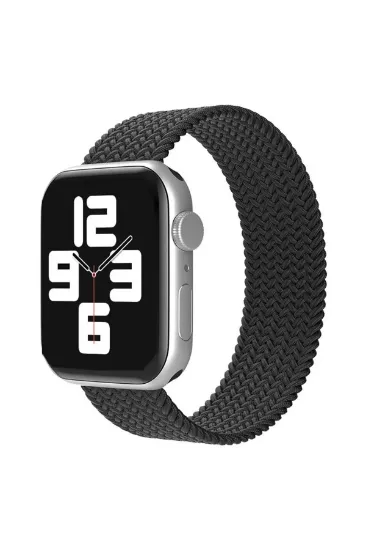 Newface Apple Watch 42mm Ayarlı Solo Silikon Kordon - Siyah resmi