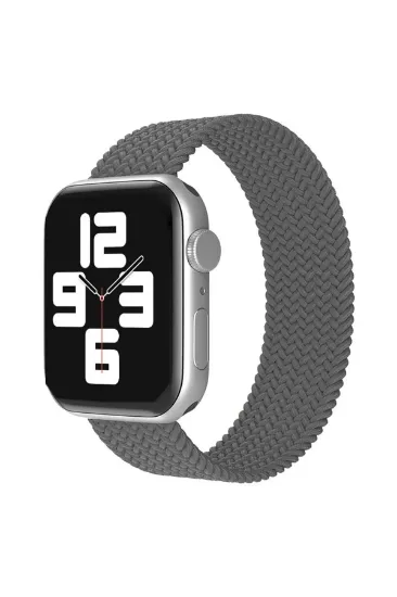 Newface Apple Watch 42mm Ayarlı Solo Silikon Kordon - Gri resmi