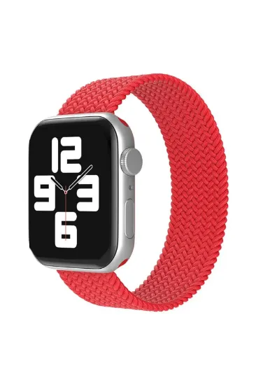 Newface Apple Watch 42mm Ayarlı Solo Silikon Kordon - Kırmızı resmi