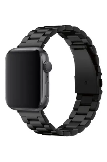 Newface Apple Watch 42mm Metal Baklalı Kordon - Siyah resmi