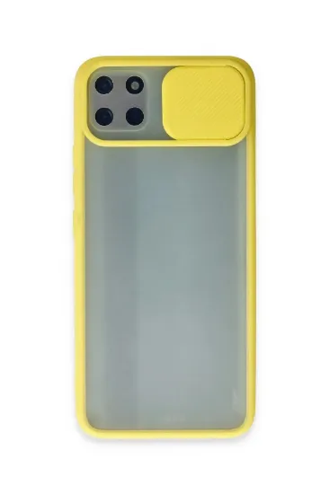Newface Realme C11 Kılıf Palm Buzlu Kamera Sürgülü Silikon - Sarı resmi