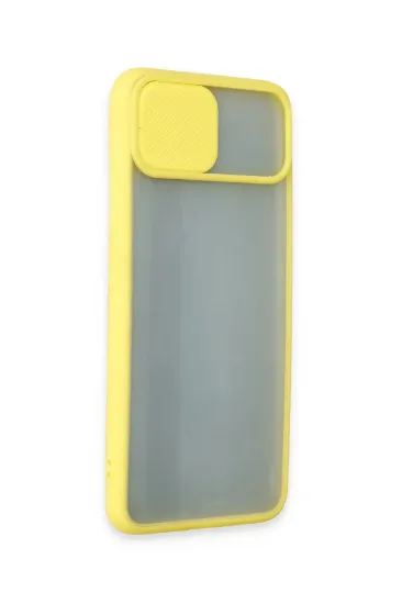 Newface Realme C11 Kılıf Palm Buzlu Kamera Sürgülü Silikon - Sarı resmi