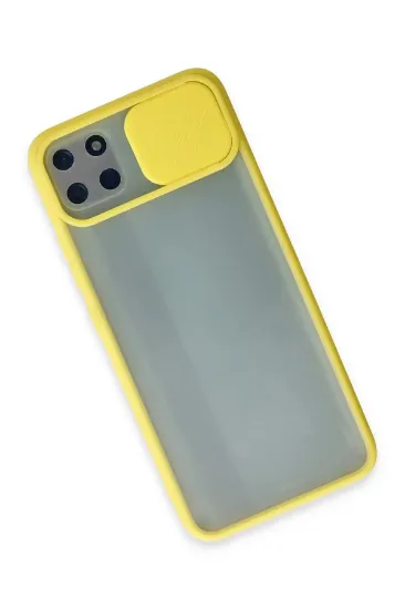 Newface Realme C11 Kılıf Palm Buzlu Kamera Sürgülü Silikon - Sarı resmi