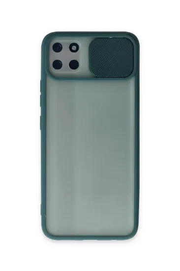 Newface Realme C11 Kılıf Palm Buzlu Kamera Sürgülü Silikon - Yeşil resmi